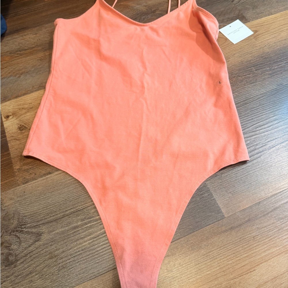 American Eagle Outfitters Coral-Orange Bodysuit Tank